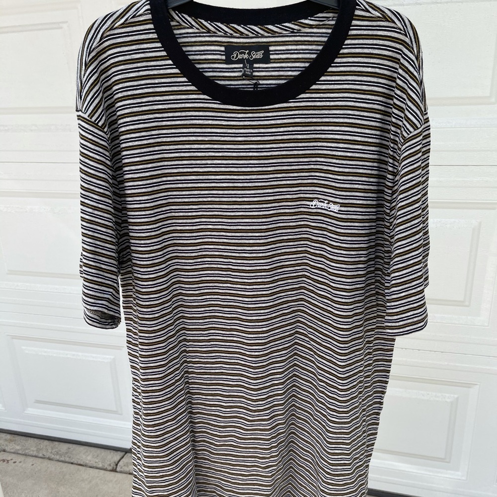 Dark Seas Brand Striped Shirt grey Black yellow